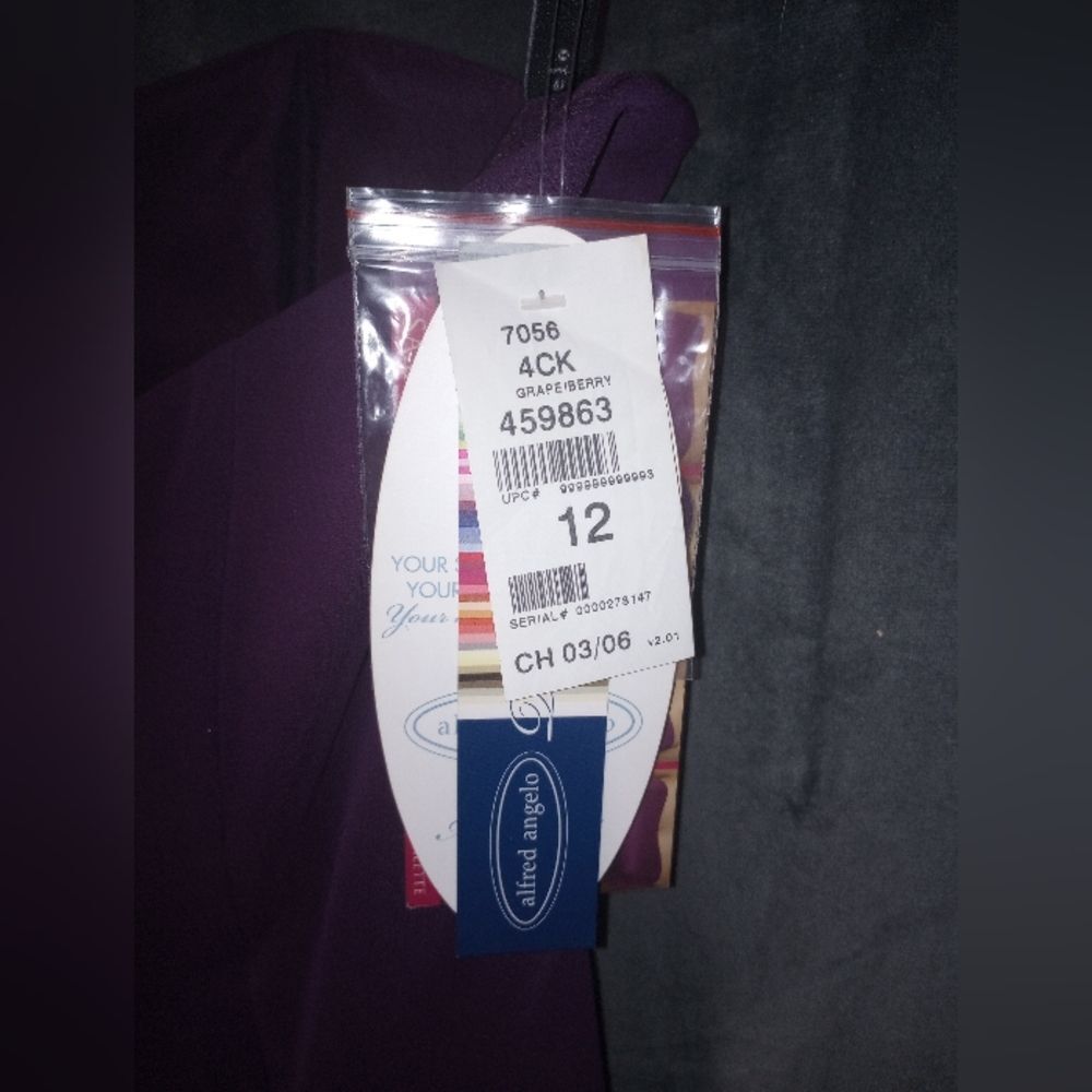 Alfred Angelo Grape/Berry (Purple) Knee Length Dress Size 12 NWT - Picture 5 of 8
